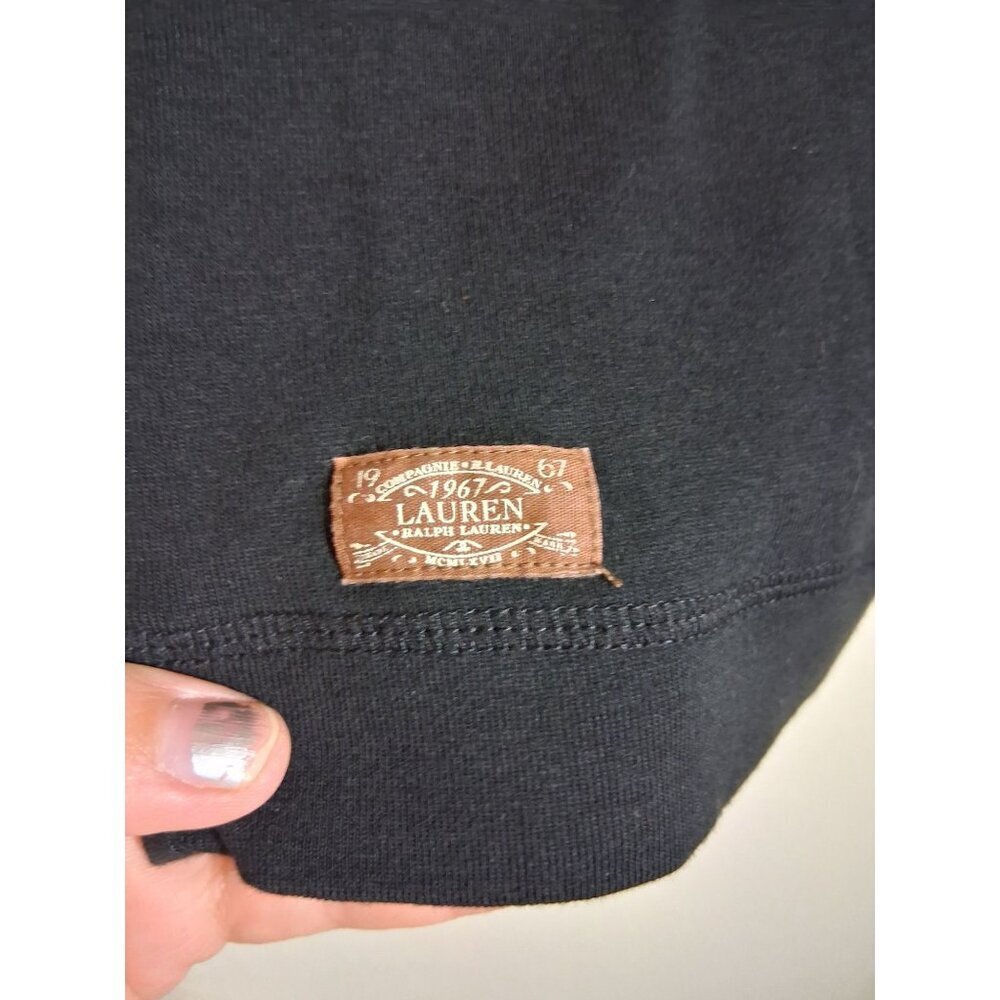 LRL Lauren Ralph Lauren T-Shirt Rustic Western Leather Elbow Pads Top Sz Large - Picture 4 of 7